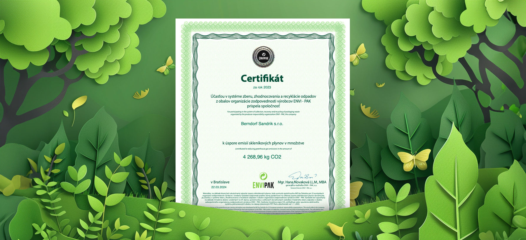 ENVIPAK certifikát